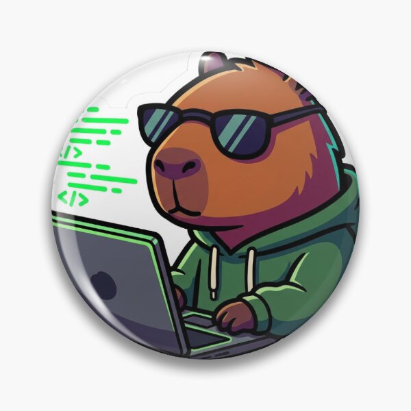 Item preview, Programador Capybara Codificando en Laptop designed and sold by LambeLab.