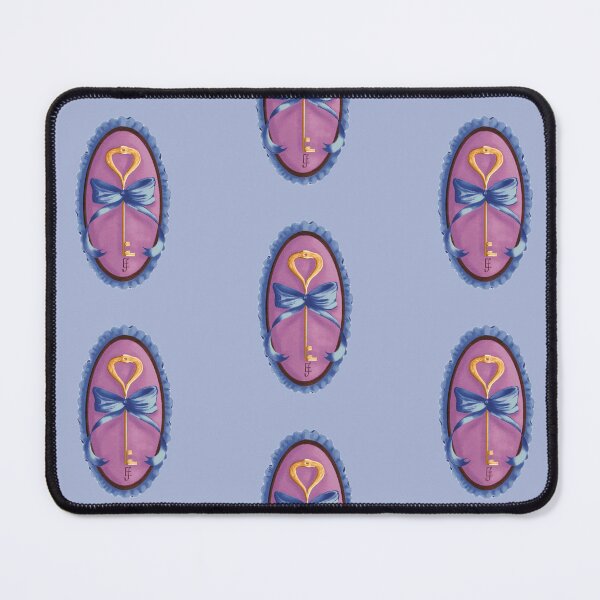 Item preview, Cottage Core Key on Pink Velvet with Blue Bow designed and sold by ArtistEmFae.
