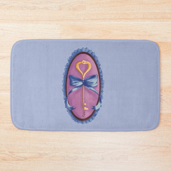 Item preview, Cottage Core Key on Pink Velvet with Blue Bow designed and sold by ArtistEmFae.