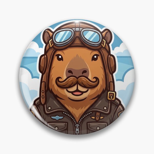 Item preview, Aviator Capybara Flying Plane with Goggles designed and sold by LambeLab.