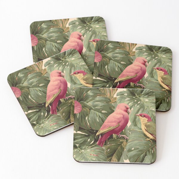 Item preview, Wild Tropical Pink Birds Jungle Paradise Art Design designed and sold by ART ATTACK ZONE.