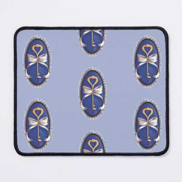 Item preview, Cottage Core Key on Blue Velvet with Cream Bow designed and sold by ArtistEmFae.