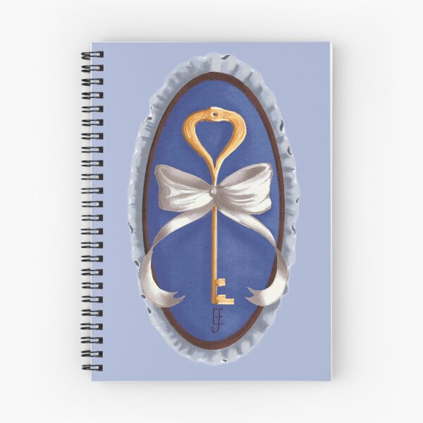 Item preview, Cottage Core Key on Blue Velvet with Cream Bow designed and sold by ArtistEmFae.