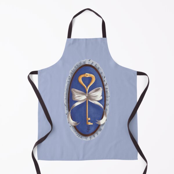 Item preview, Cottage Core Key on Blue Velvet with Cream Bow designed and sold by ArtistEmFae.