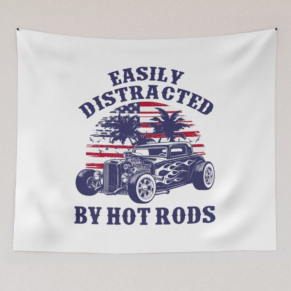 Item preview, USA 250 American Flag Hot Rod - Easily Distracted By Hot Rods designed and sold by Dmetalx Art Apparel.