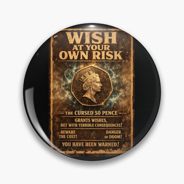 Item preview, Wish At Your Own Risk Cursed Coin Vintage Fantasy Poster designed and sold by TeeTimeTreasure.