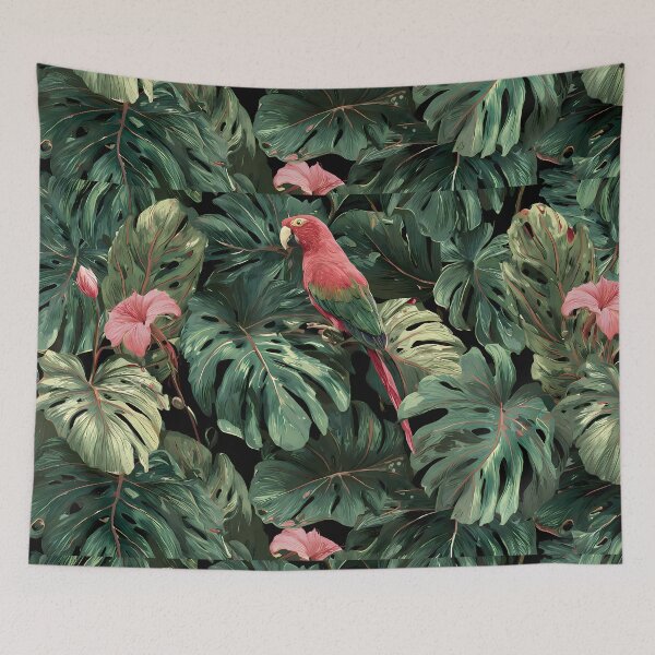 Item preview, Colors Tropical Pink Birds Jungle Paradise Art Design designed and sold by ART ATTACK ZONE.