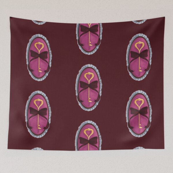 Item preview, Cottage Core Key on Pink Velvet with Red Bow designed and sold by ArtistEmFae.
