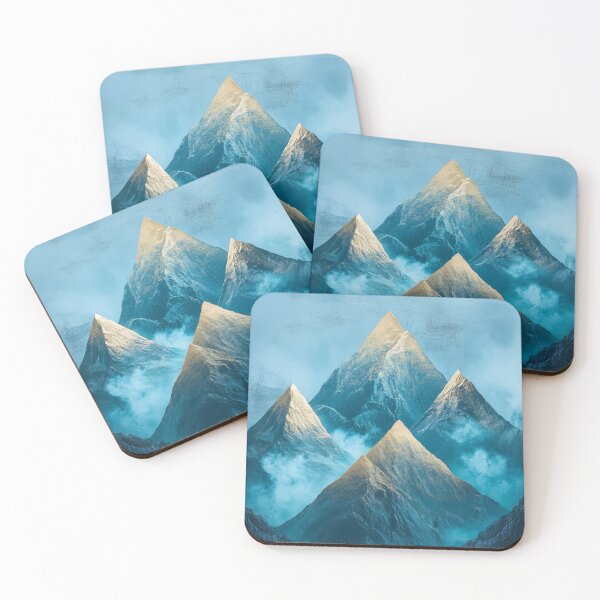 Item preview, Golden Peaks Blue Misty Mountains designed and sold by Krasnovaovaova.