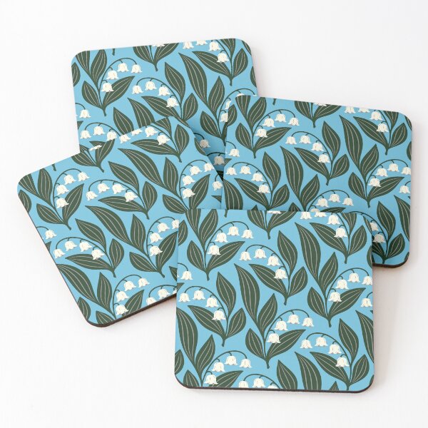 Item preview, Lily of the valley on aqua blue designed and sold by Jennifer Ladd.