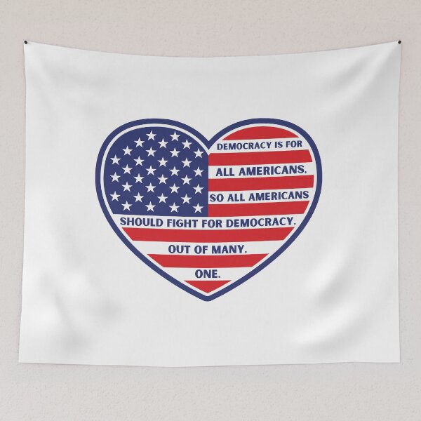 Item preview, Heart Shaped American Flag Democracy Unity Design designed and sold by WillandWent.