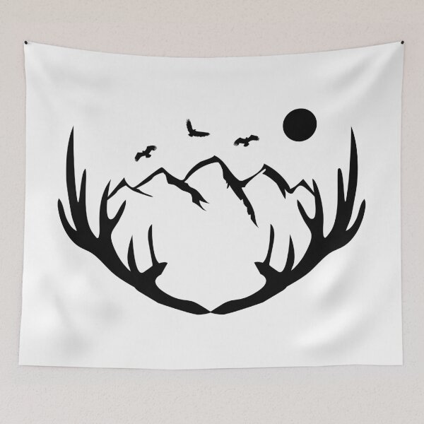 Item preview, Deer Antlers with Mountains and Eagles designed and sold by MagnoliaLake.