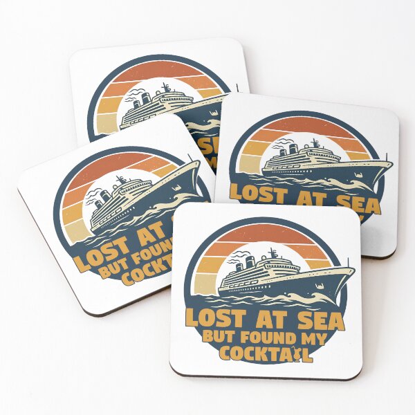 Item preview, Lost at Sea but Found My Cocktail – Funny Cruise Sticker Retro Style designed and sold by HungarianSailor.