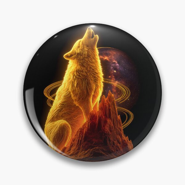 Item preview, Cosmic Galaxy Wolf Glowing Gold Spirit designed and sold by Krasnovaovaova.