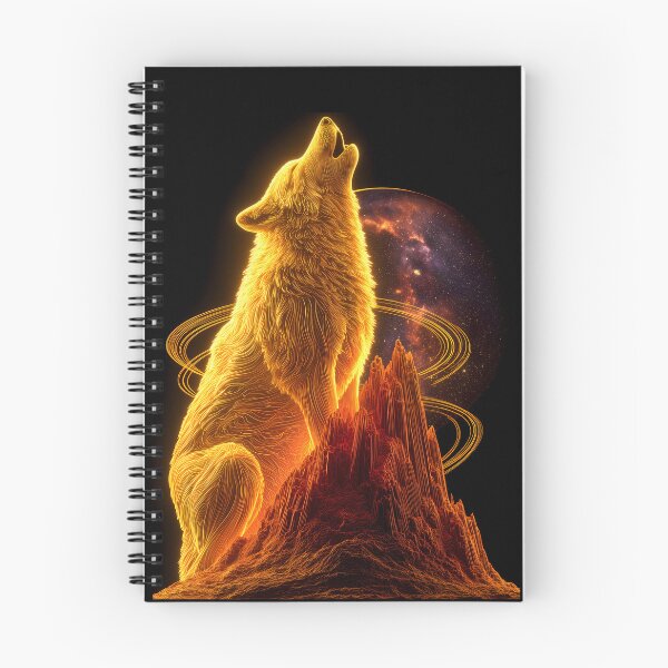 Item preview, Cosmic Galaxy Wolf Glowing Gold Spirit designed and sold by Krasnovaovaova.
