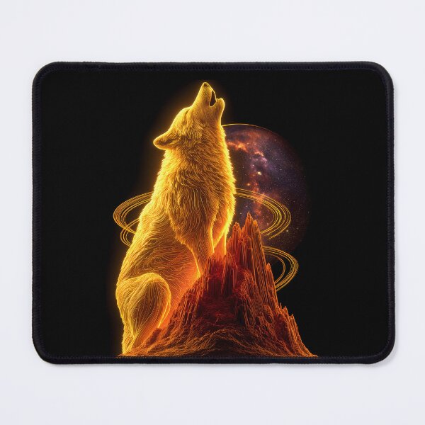 Item preview, Cosmic Galaxy Wolf Glowing Gold Spirit designed and sold by Krasnovaovaova.