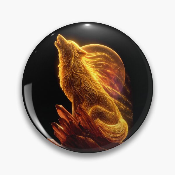 Item preview, Cosmic Galaxy Wolf Glowing Gold Spirit designed and sold by Krasnovaovaova.