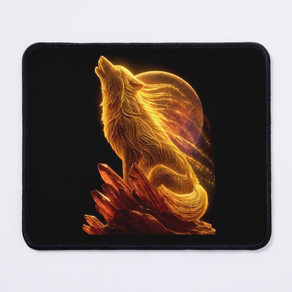 Item preview, Cosmic Galaxy Wolf Glowing Gold Spirit designed and sold by Krasnovaovaova.