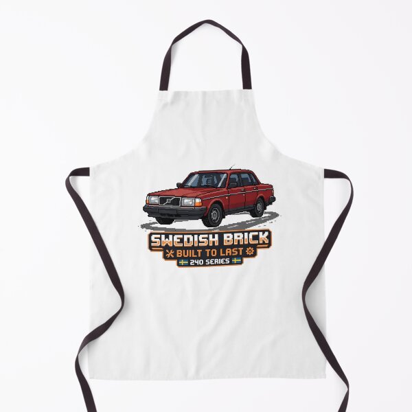 Item preview, 240 Sedan Swedish Brick Built To Last Retro Pixel Art designed and sold by Off-Road-Zone.