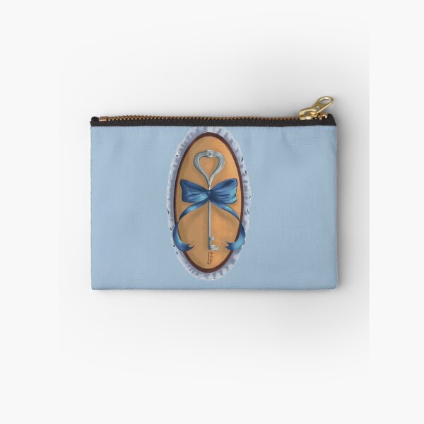 Item preview, Cottage Core Key on Yellow Velvet with Blue Bow designed and sold by ArtistEmFae.
