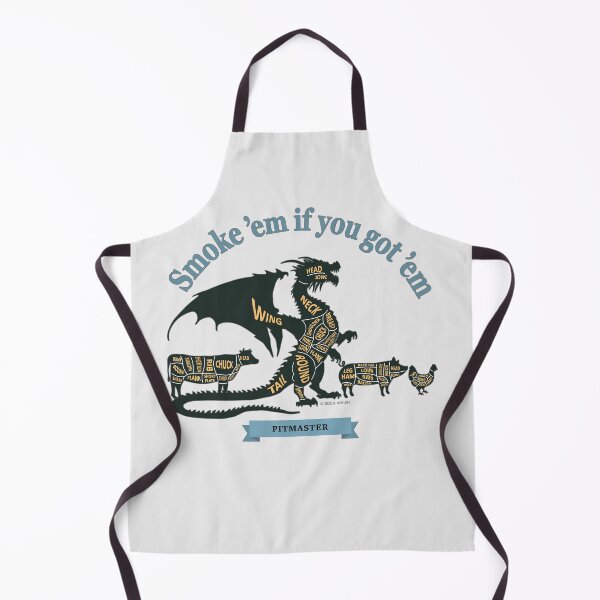 Item preview, Smoke 'em if you got 'em BBQ Pitmaster meat cut dragon diagram designed and sold by RichDesignPro.