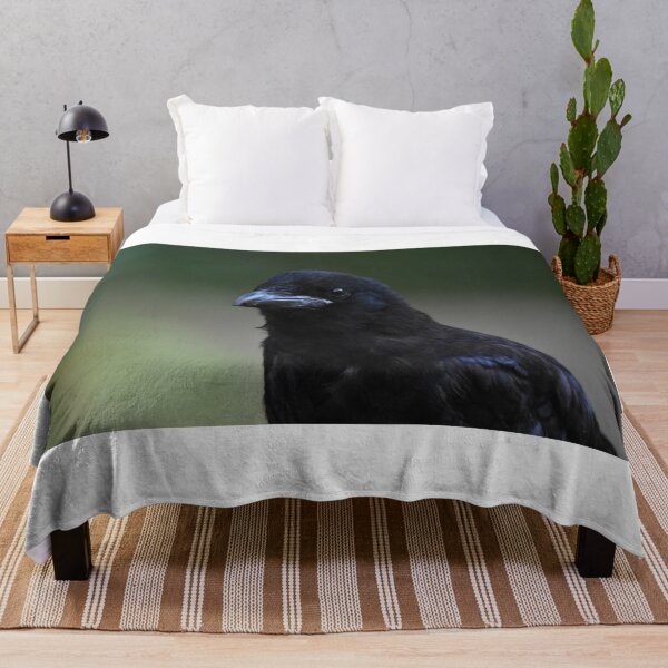 Item preview, Carrion Crow Portrait Against Soft Green Background designed and sold by Shanguai.