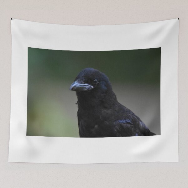 Item preview, Carrion Crow Portrait Against Soft Green Background designed and sold by Shanguai.