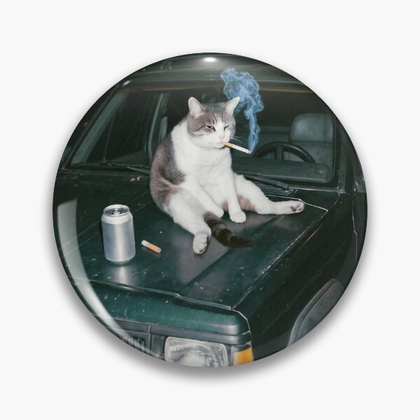 Item preview, Cat Smoking on Cherokee XJ Hood Funny Off-Road Meme Design designed and sold by Off-Road-Zone.