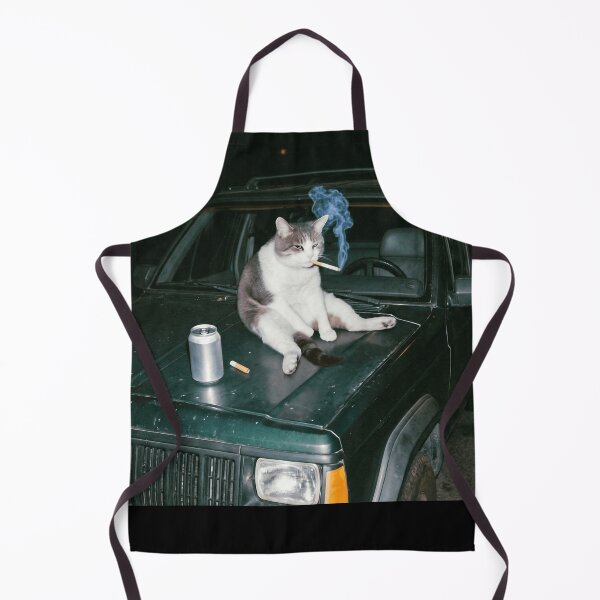 Item preview, Cat Smoking on Cherokee XJ Hood Funny Off-Road Meme Design designed and sold by Off-Road-Zone.