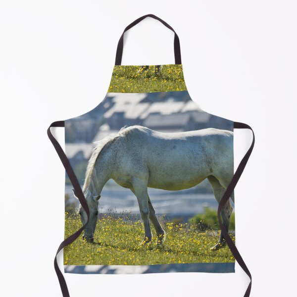 Item preview, White Horse Grazing Buttercup Field Wales UK designed and sold by Shanguai.