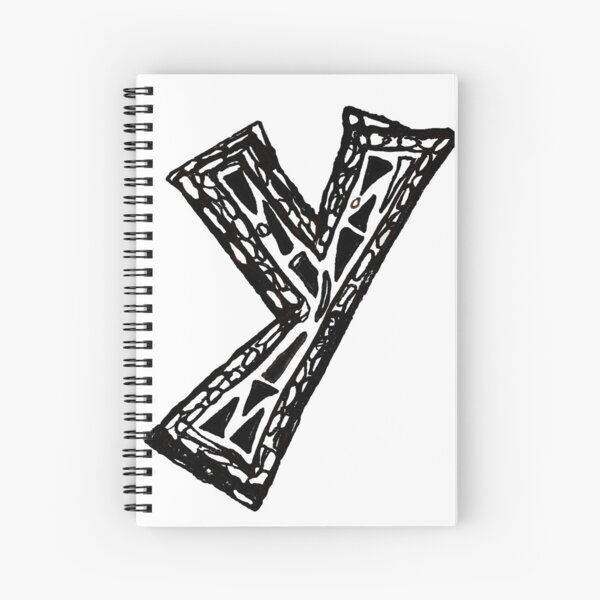 Lower case black and white Alphabet letter Y Spiral Notebook