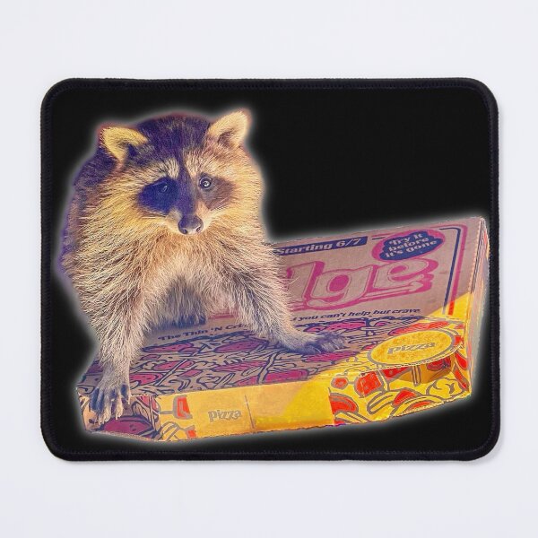 Item preview, Raccoon on Pizza Box Funny Sticker designed and sold by aadventures.