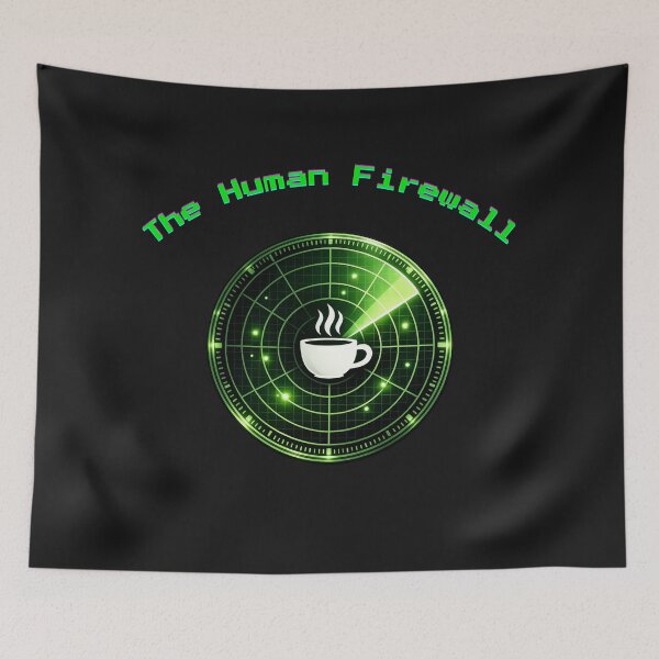Item preview, The Human Firewall - Cybersecurity & DevOps Awareness Glitch Art designed and sold by StyleFused.