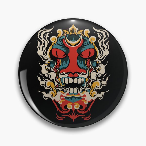 Item preview, Fierce Japanese Oni Demon Mask Mythical Art designed and sold by RamyGallery.