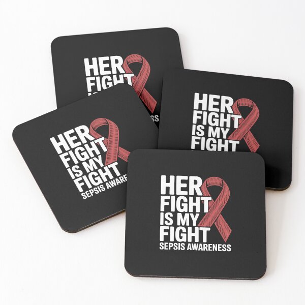 Item preview, Her Fight Is My Fight Red Black Ribbon Sepsis Awareness designed and sold by BlassmausArt.