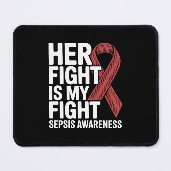 Item preview, Her Fight Is My Fight Red Black Ribbon Sepsis Awareness designed and sold by BlassmausArt.