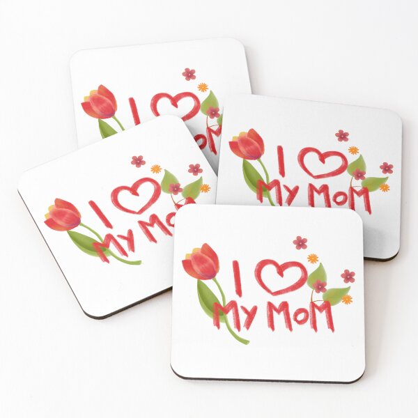Item preview, I Love My Mom – Floral Tulip Lettering Design (Gouache Style) designed and sold by Hikari-Suigetsu.