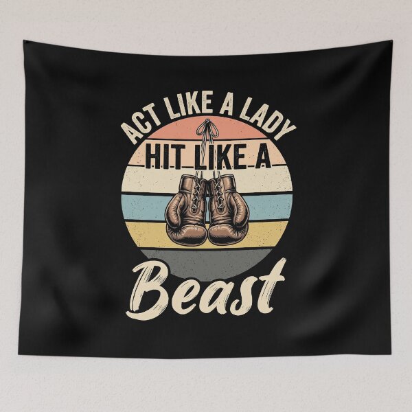 Item preview, Act Like A Lady Hit Like A Beast Female Boxing Fighter Woman designed and sold by SofenArt.