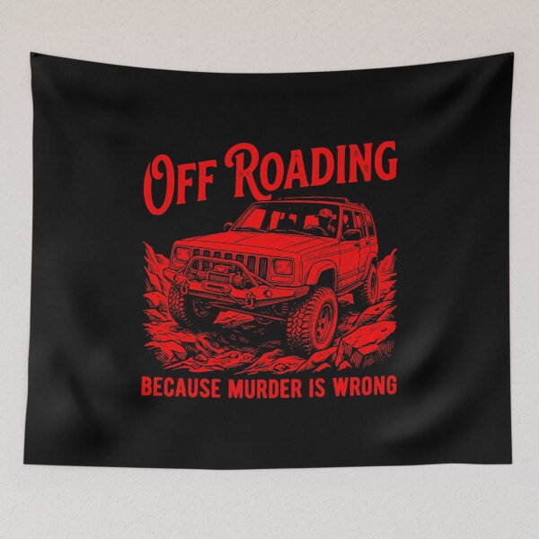 Item preview, Cherokee XJ Off-Roading Murder Is Wrong Red designed and sold by Off-Road-Zone.