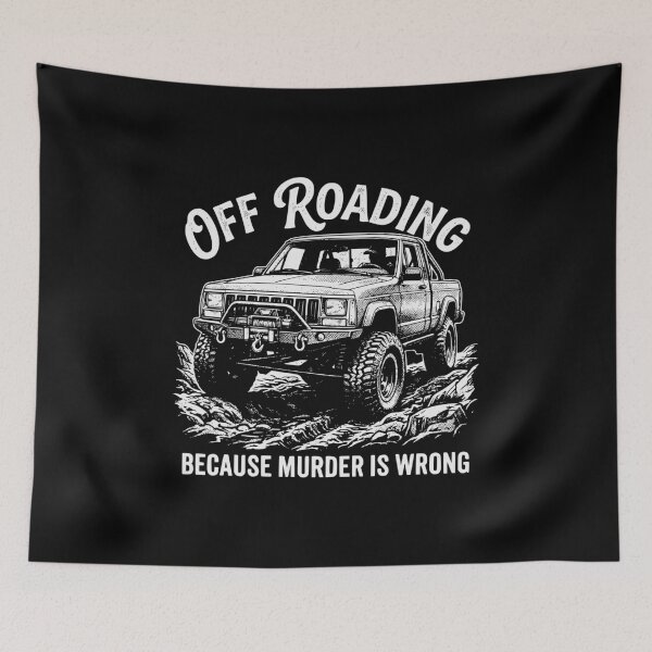 Item preview, Comanche MJ Off-Roading Murder Is Wrong Funny Sarcastic 4x4 Truck designed and sold by Off-Road-Zone.