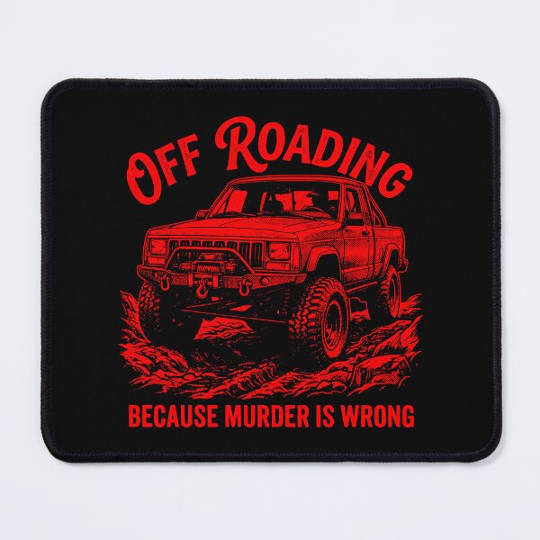 Item preview, Comanche MJ Off-Roading Murder Is Wrong Funny Sarcastic 4x4 Truck Red designed and sold by Off-Road-Zone.