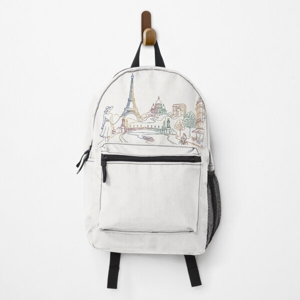 Item preview, Paris Skyline Rainbow Line Art Travel Sketch designed and sold by PixorStudio.