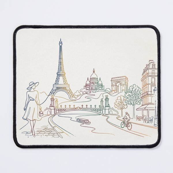 Item preview, Paris Skyline Rainbow Line Art Travel Sketch designed and sold by PixorStudio.