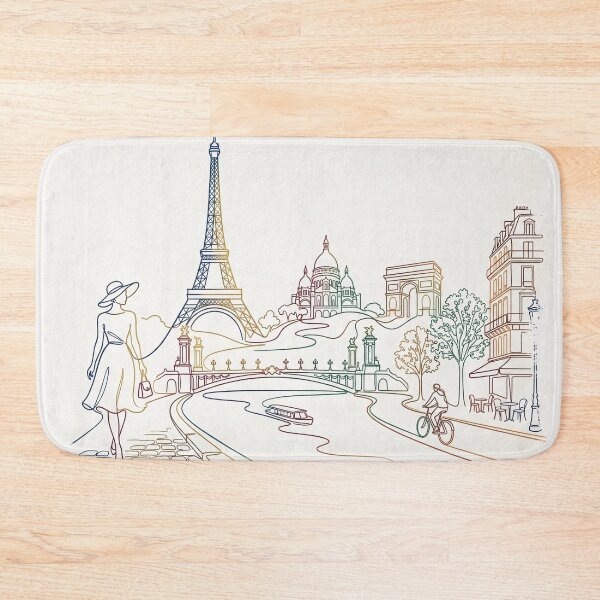 Item preview, Paris Skyline Rainbow Line Art Travel Sketch designed and sold by PixorStudio.
