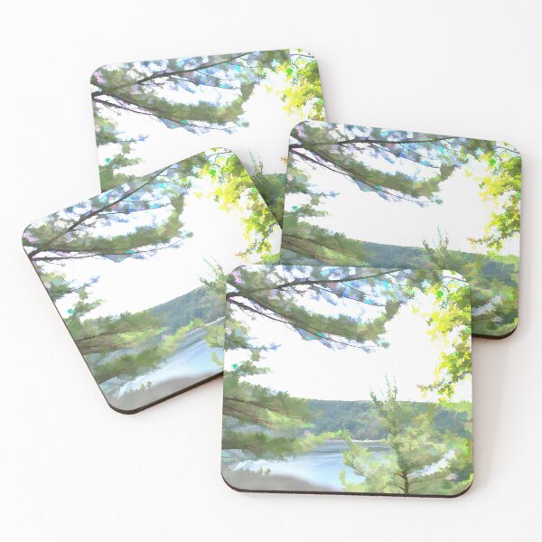 Item preview, Wisconsin Landscape Lake Through The Trees designed and sold by bloomingvine.