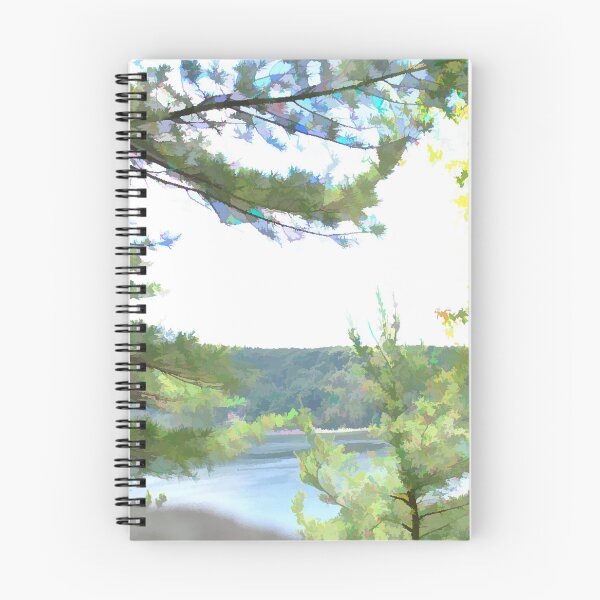 Item preview, Wisconsin Landscape Lake Through The Trees designed and sold by bloomingvine.