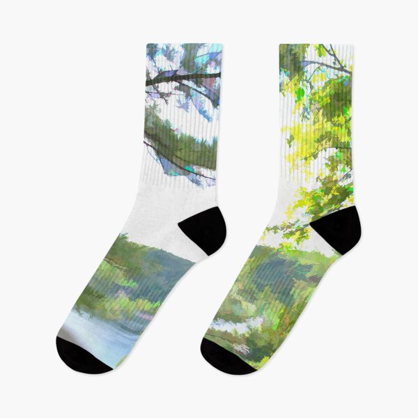 Item preview, Wisconsin Landscape Lake Through The Trees designed and sold by bloomingvine.