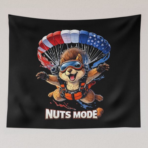 Item preview, Crazy Skydiving Squirrel American Flag Parachute designed and sold by FREENATION2026.