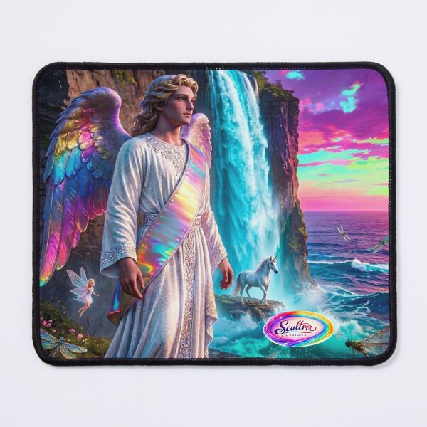 Item preview, Archangel Waterfall Celestial Fantasy Art designed and sold by SCULTRADESIGNS.