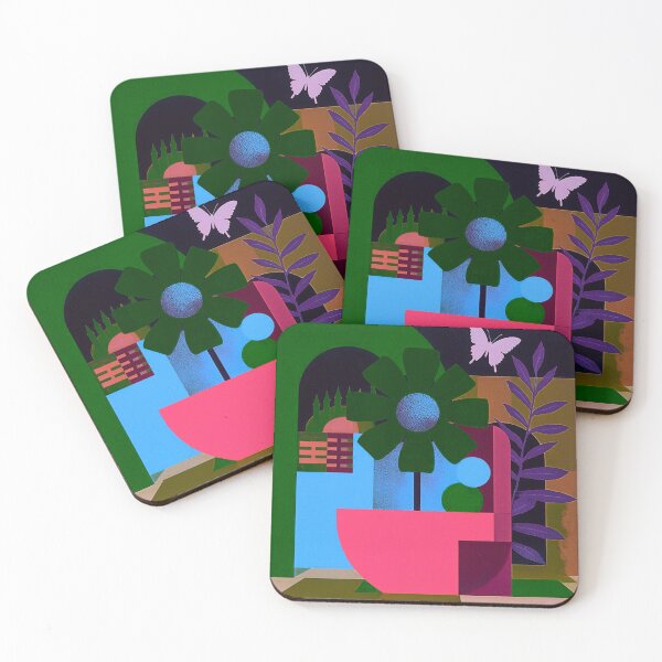 Item preview, Vibrant Modern Butterfly & Geometric Garden designed and sold by joycrysstudio.